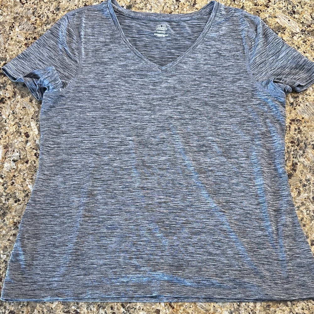 Athletic Works Women's Short Sleeve Heathered Athletic Top